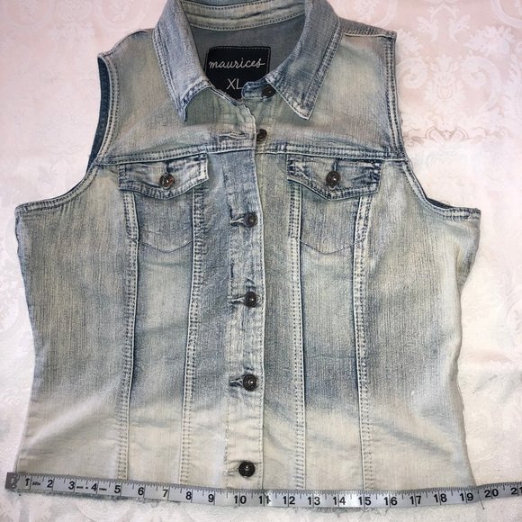 Jean Sleeveless Maurices Denim Vest  Size XL - Picture 5 of 8